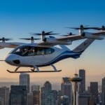 空飛ぶクルマ（eVTOL）のイメージ画像（AI生成）